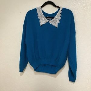 Vintage Brunny Royal blue oversized sweater